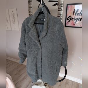 Only Grey Green Teddy Coat